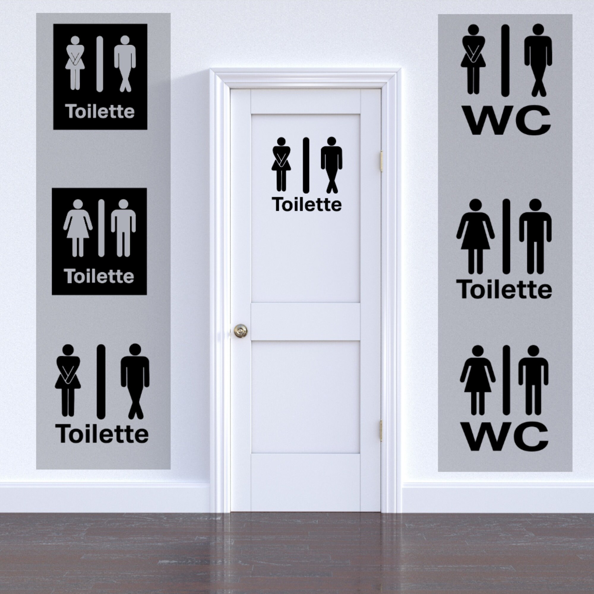 Puerta de la calcomanía etiqueta engomada inodoro varios | Etsy