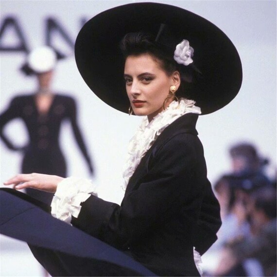 Black Wool Felt Bergere Hat Bolero Hat 