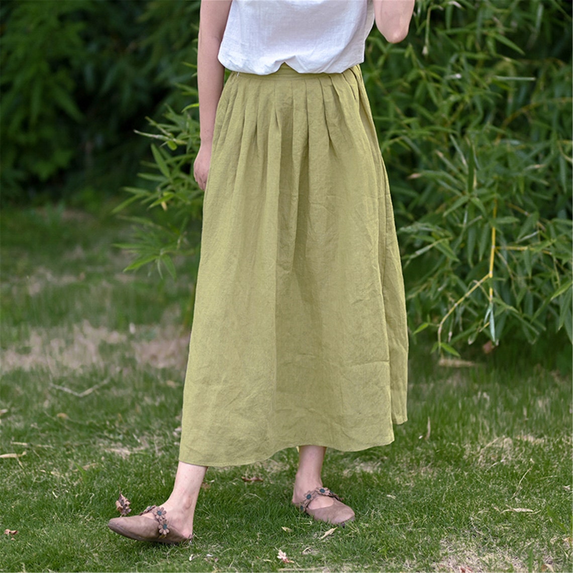 Long Linen Coat Green Cotton Duster Long Linen Jacket Handmade Etsy