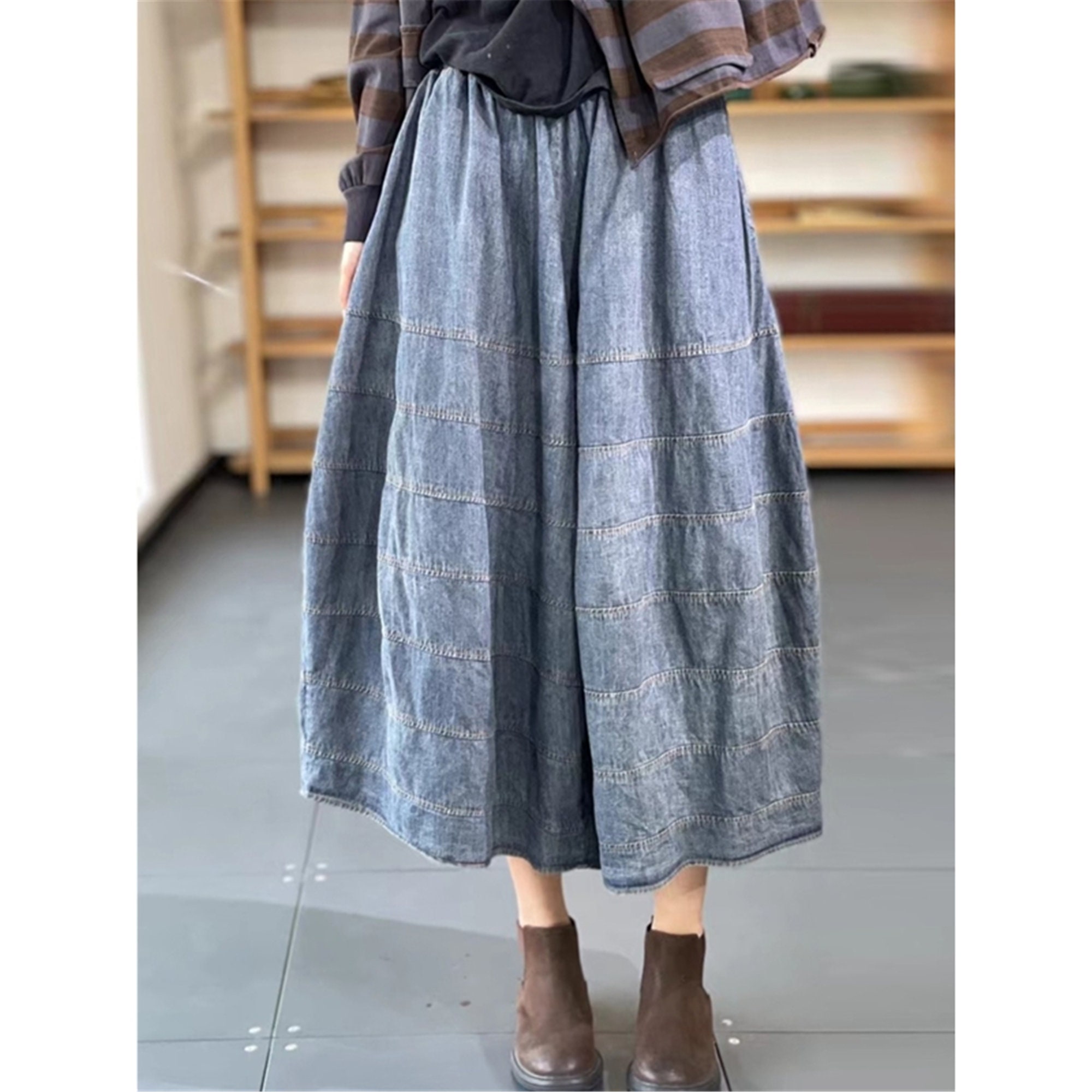 Tiered Denim Skirt Women Long Jean Skirt Maxi Skirts Boho - Etsy