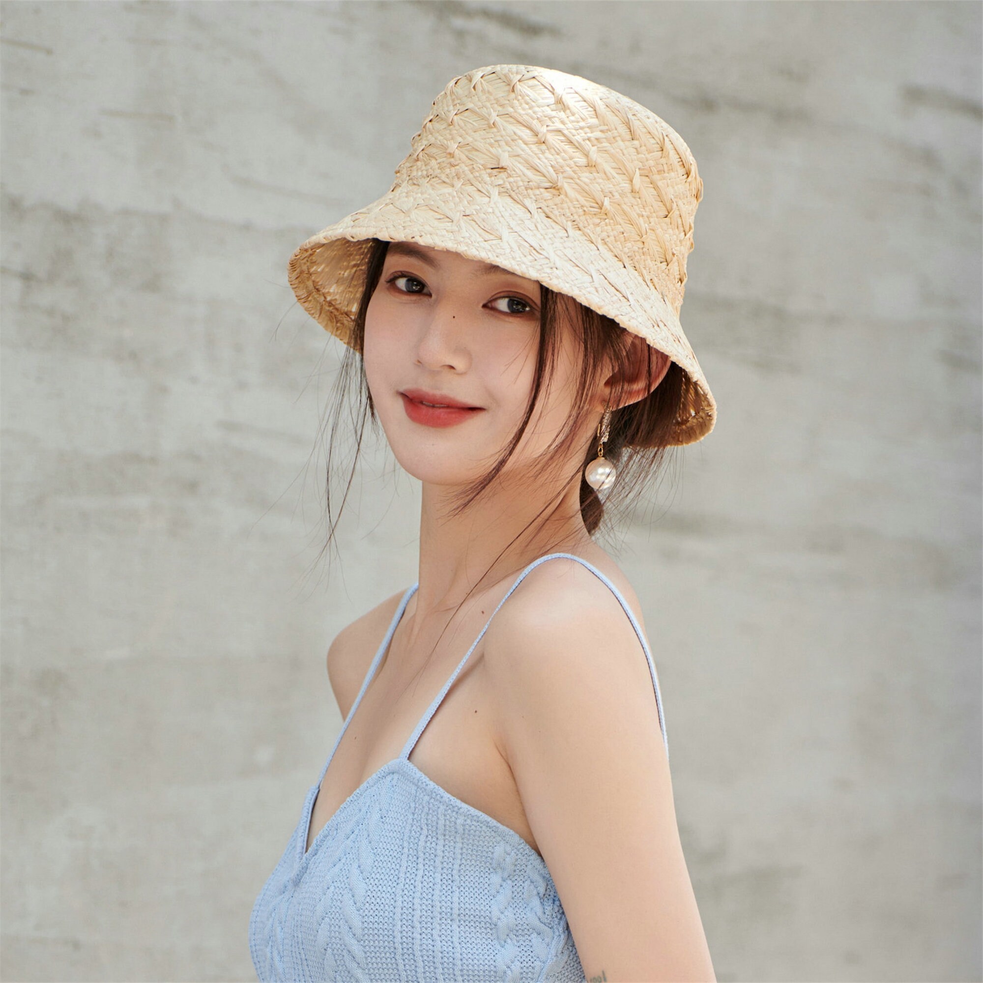 Retro Raffia Straw Bucket Hat Women Straw Cloche Hat Small Etsy