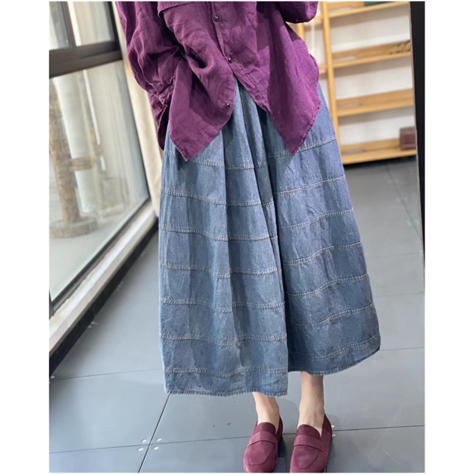 Tiered Denim Skirt Women Long Jean Skirt Maxi Skirts Boho - Etsy