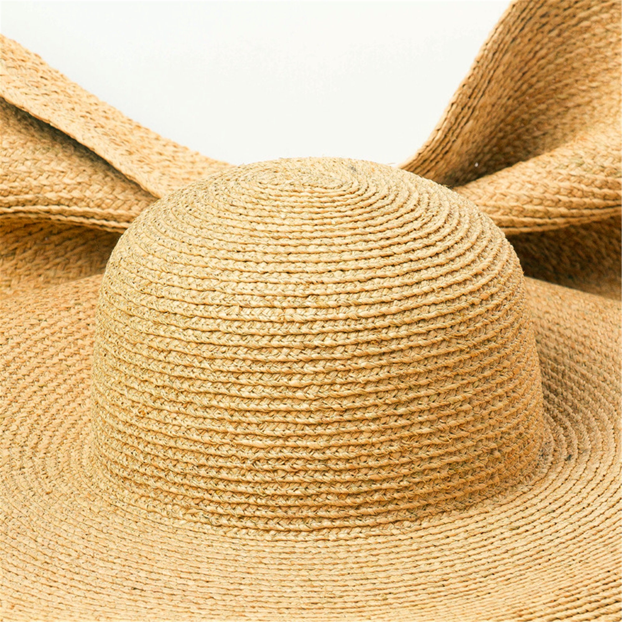 Oversized Raffia Straw Floppy Hat 