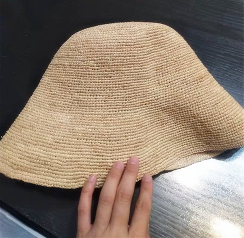 Raffia Straw Bucket Hat Women Japanese Straw Cloche Small Etsy