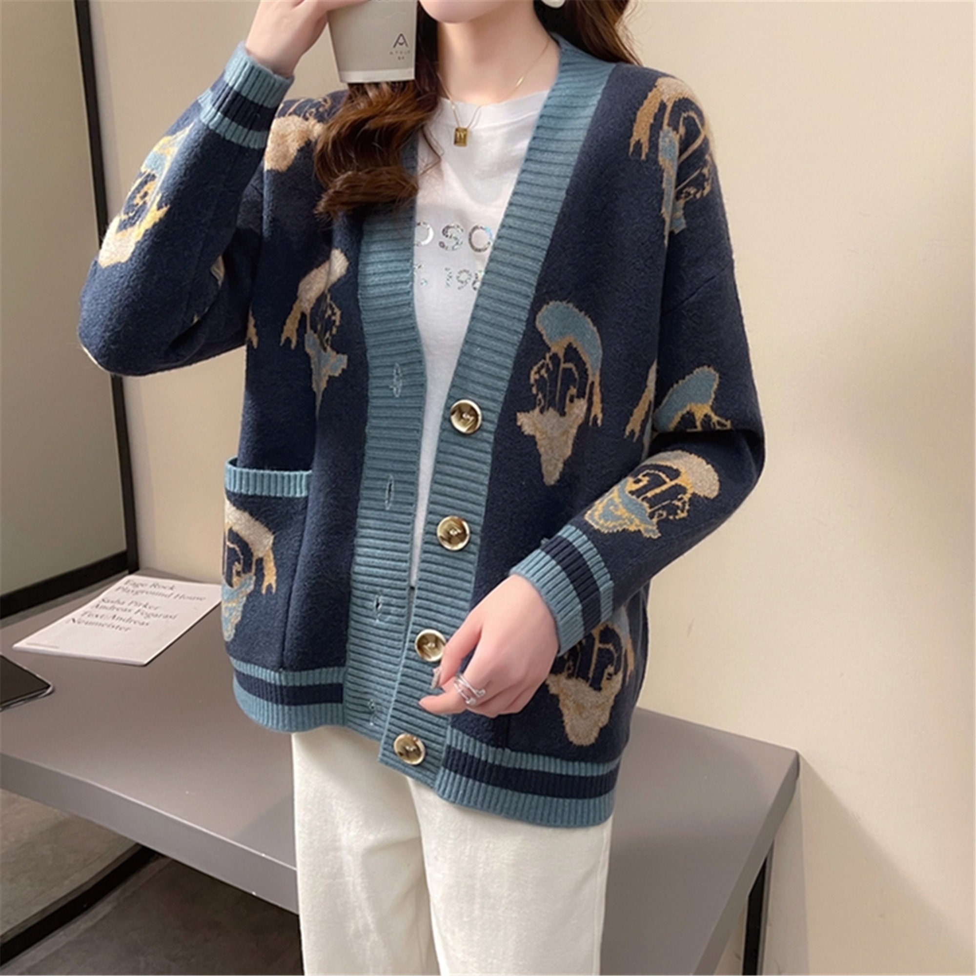 Vintage Long Disney Cardigan Mickey 