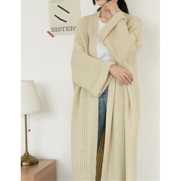 Femmes Long Cardigan Oversize, Maxi Cardigan Duster Pull, Long Col Cardigan Plus Size