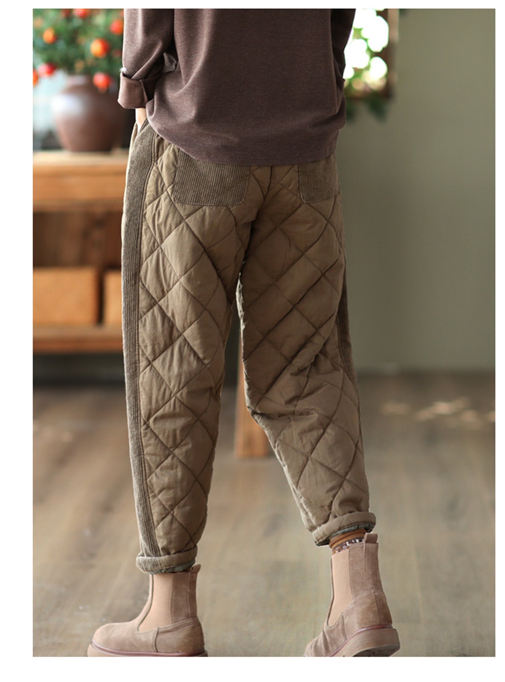 Quilted Pants Women Cotton Winter Padded Trousers Thick Warm Harem Pants  Loose -  Finland