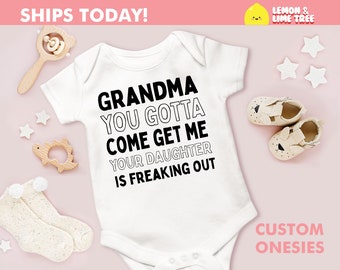 Grandma Onesies\u00ae Funny Baby Shirts Grandpa Onesies\u00ae Pink Baby Bodysuit