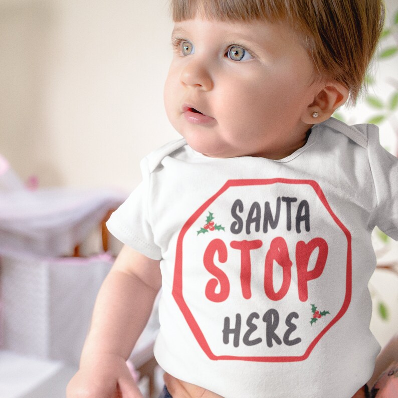 Onesies Baby Christmas Outfits Christmas baby onesies Christmas gift for baby Christmas Onesies Baby Girl Baby Boy Santa Stop Here