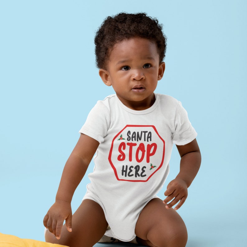 Onesies Baby Christmas Outfits Christmas baby onesies Christmas gift for baby Christmas Onesies Baby Girl Baby Boy Santa Stop Here