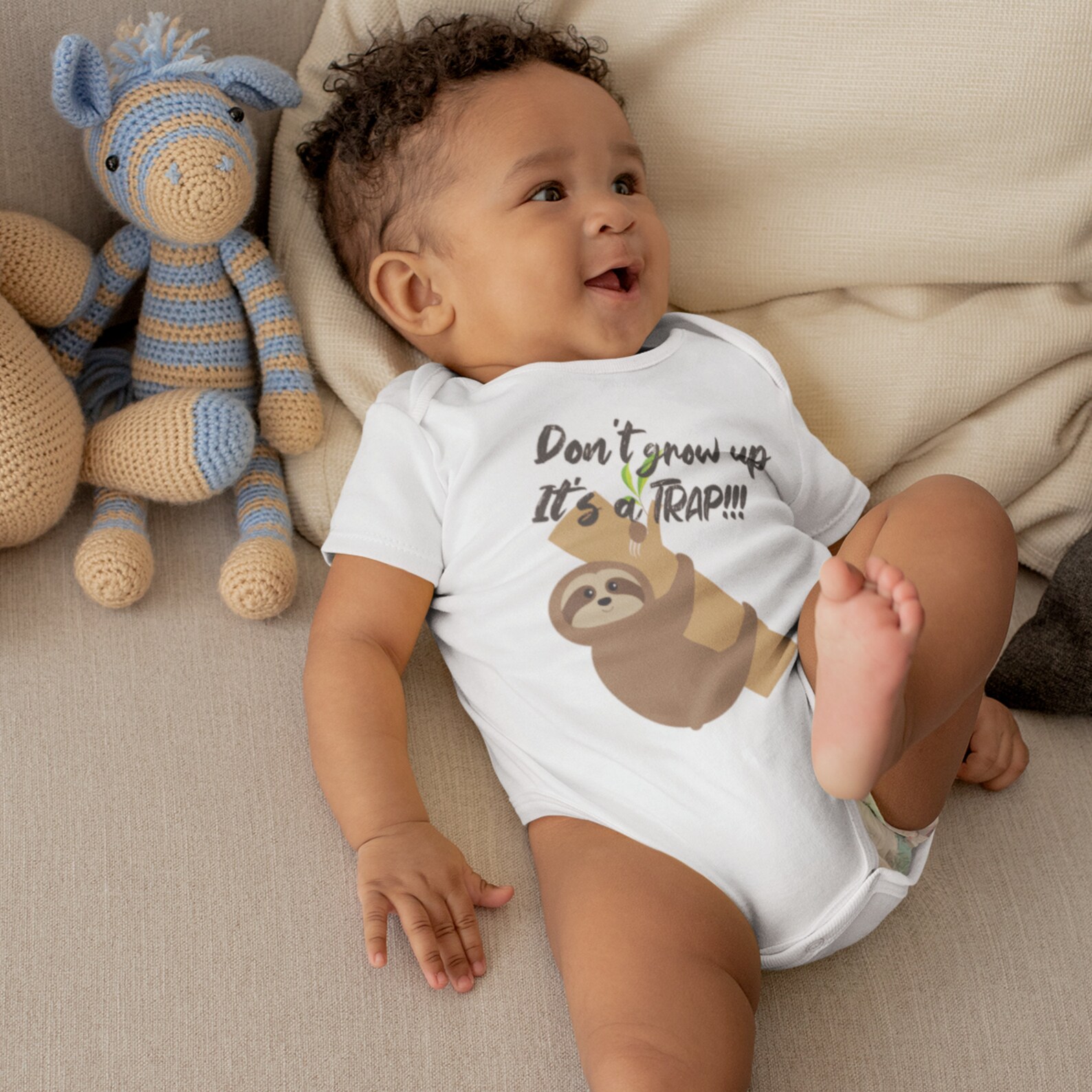 Cute Sloth Baby Onesie Funny Sloth Baby Onesie Unisex Baby Etsy