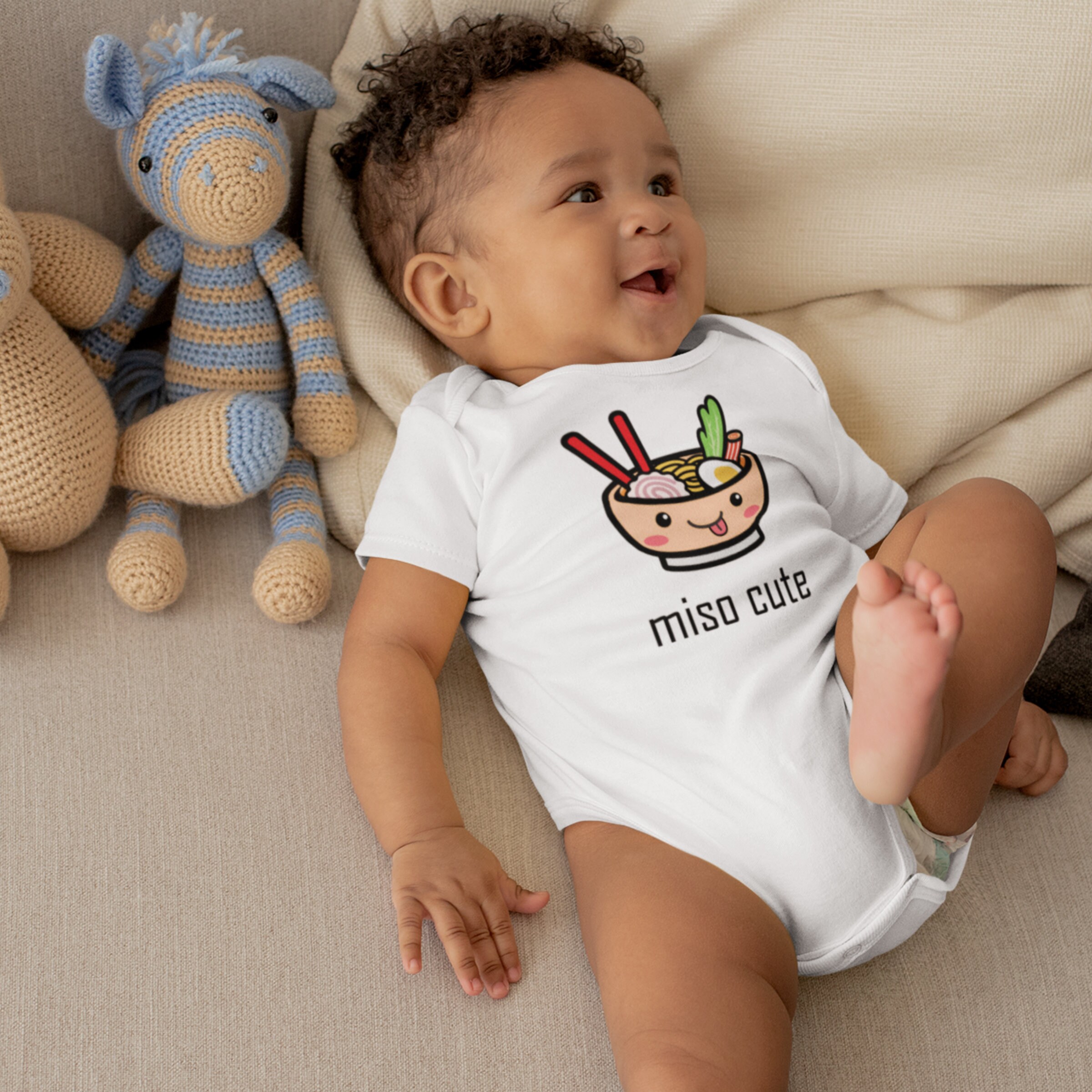 Miso Cute Onesie Unisex Baby Clothes Baby Onesie Girl Baby Etsy