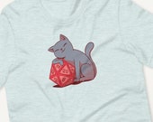 Cat Throwing Dice T-Shirt | DnD | Dungeon Master | Tabletop RPG | Tabletop Games | RPG | Role Playing | Unisex Tee Shirt