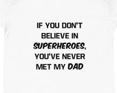Dad Superhero Baby One Piece (onesie) | Geek, Nerd, Father's Day, Dad Gift