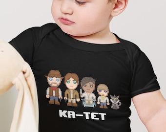 Ka-Tet 8-bit Short-Sleeve Baby Onesie | The Dark Tower, Roland, Eddie, Susannah, Jake, Oy, Stephen King, one piece