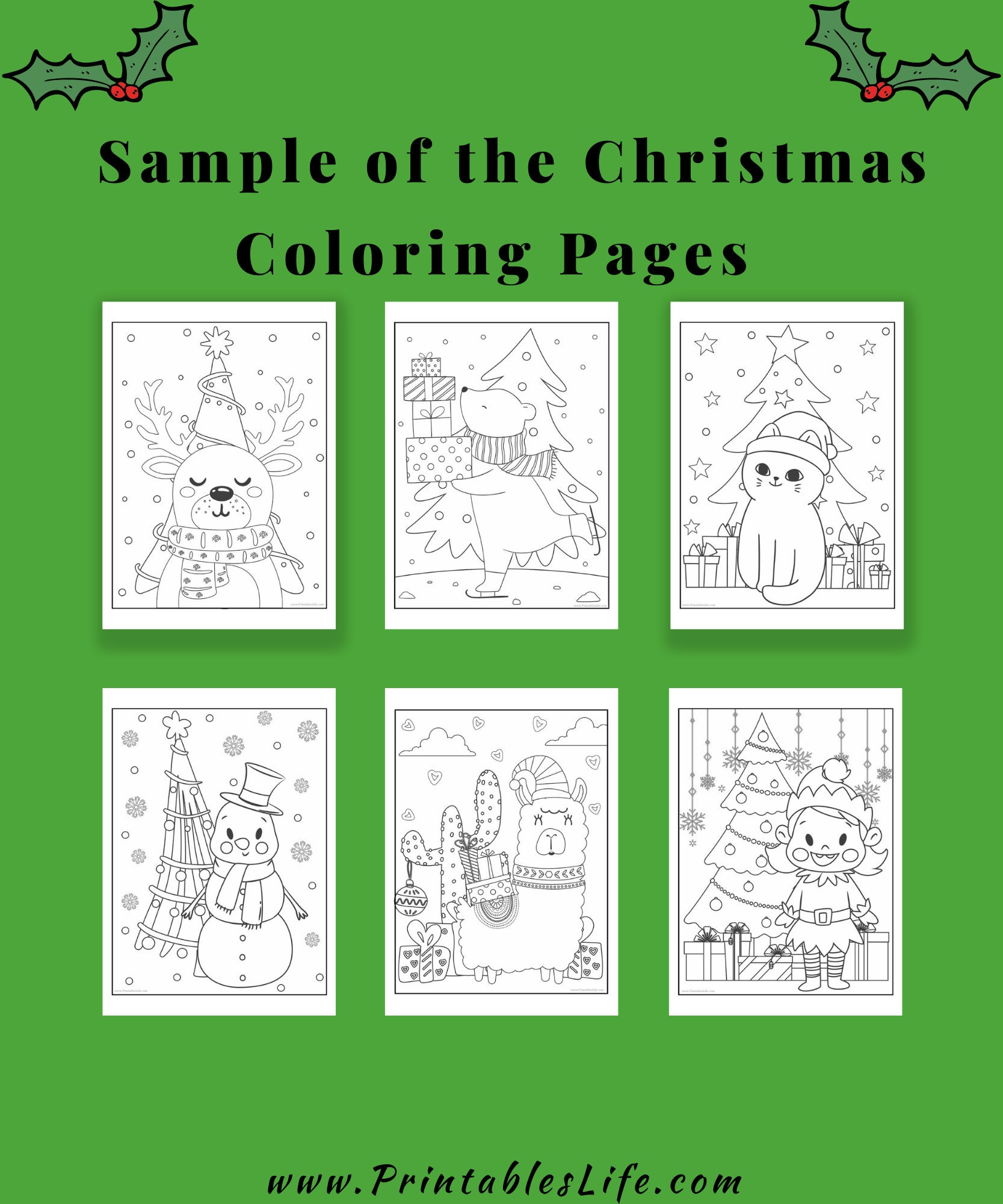 Printable Christmas Coloring Pages for Kids Holiday Coloring | Etsy