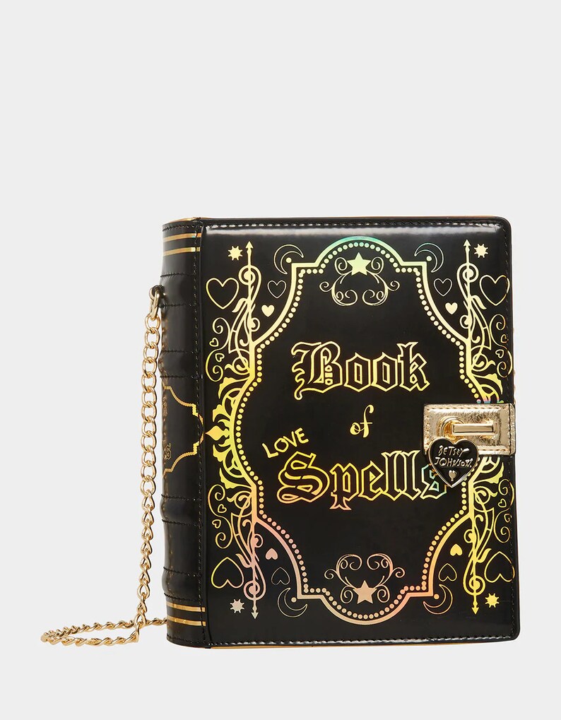 Betsey Johnson Kitsch Book of Spells Black Crossbody Bag BJ33645F New