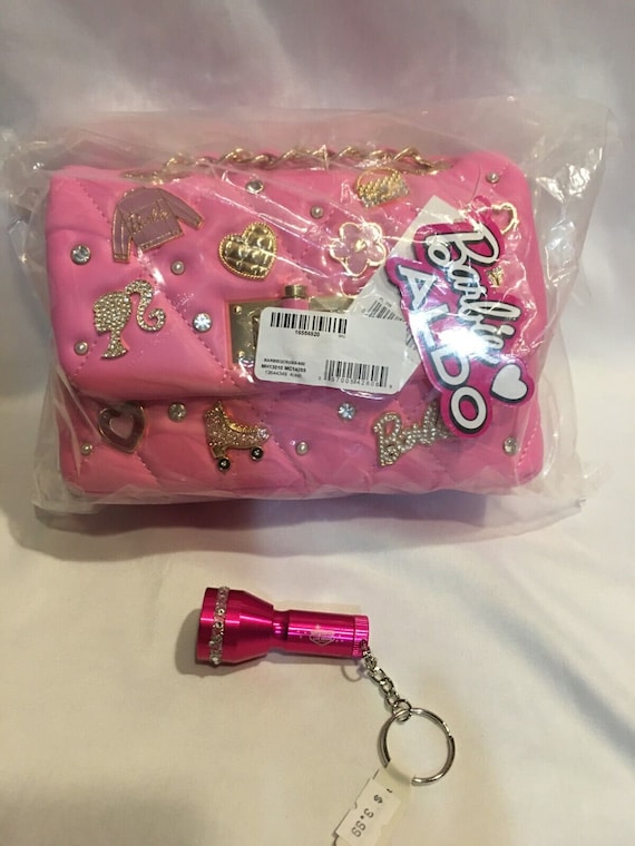 Barbie Crossbody Bag Pink W Barbie Charms LED Keychain Aldo