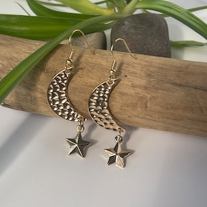 Drop earrings star moon earrings dangle jewelry gifts celestial earrings