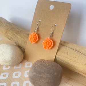 Drop earrings rose earrings dangle rose jewelry gifts flower earrings
