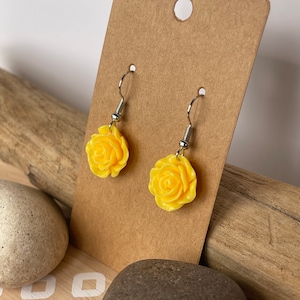 Drop earrings rose earrings dangle rose jewelry gifts flower earrings