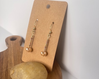 Beaded earrings, gold beaded earrings, dangle earrings, jewelry gifts, pretty earrings