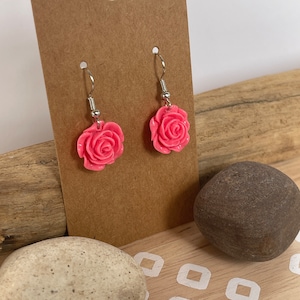 Drop earrings rose earrings dangle rose jewelry gifts flower earrings