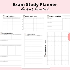 Exam Study Planner Printable Student Exam Preparation Planner PDF Exam ...