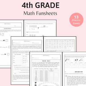 Math Practice Sheets for Class 4 | Addition, Subtraction, Multiplication, Division, Fractions Printable Sheets 13, Math Problem Solving