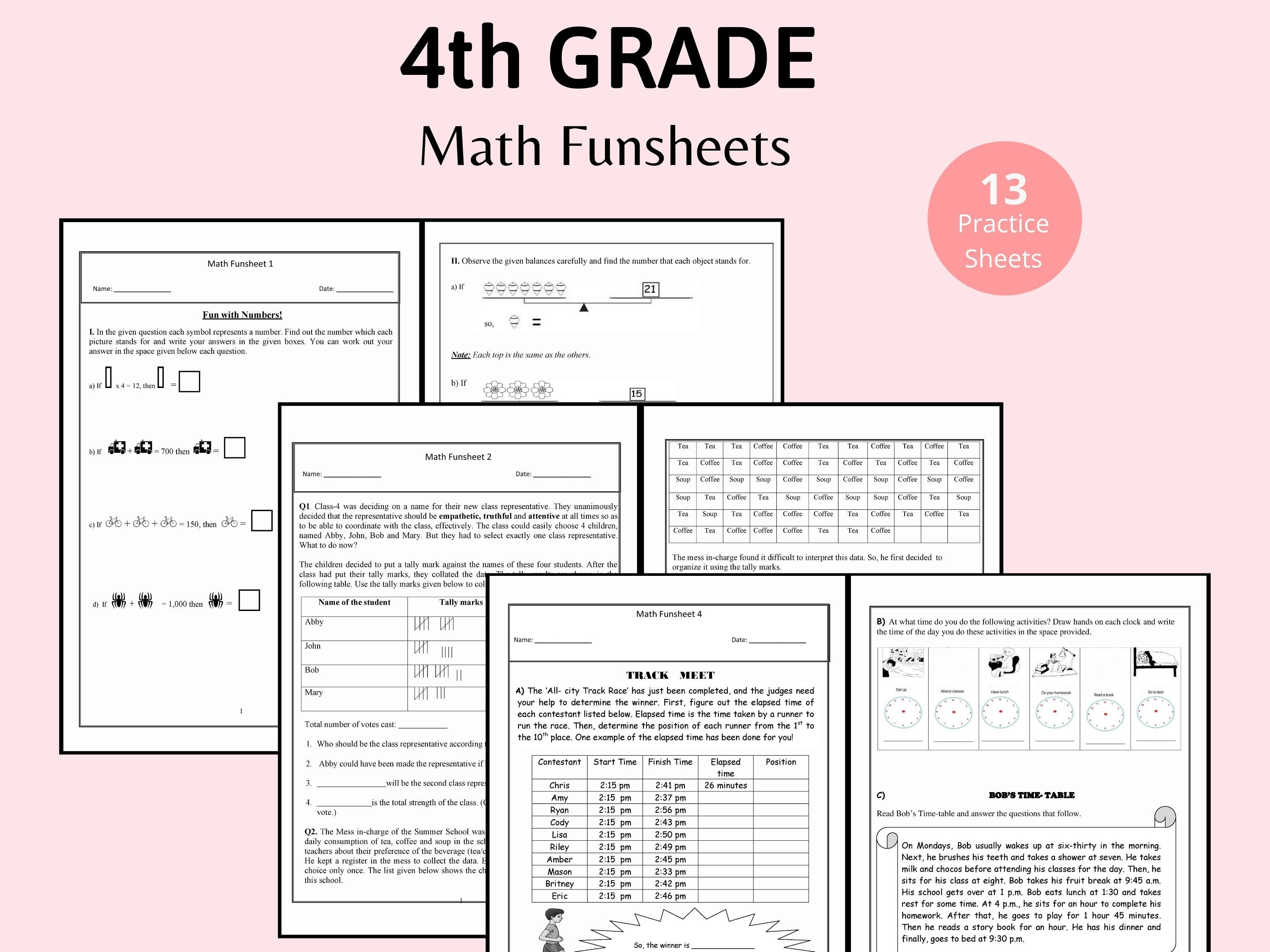 Fourth Grade Math Worksheets Free Printable K5 Learning Converting 