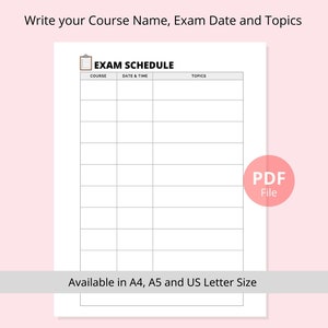 Exam Study Planner Printable | Student Exam Preparation Planner PDF ...