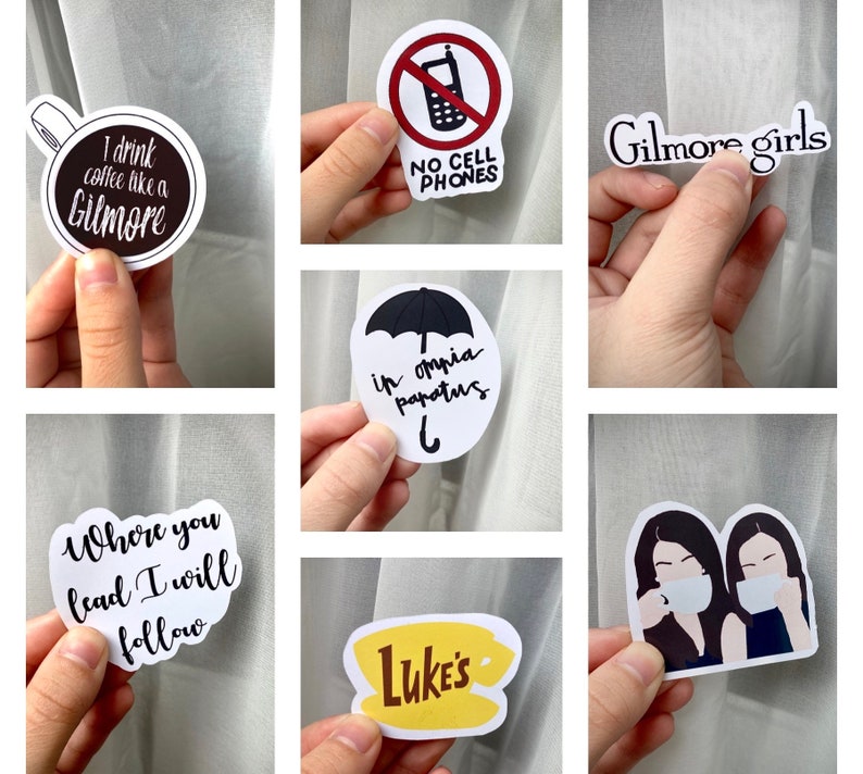 stickers labels tags paper 7 stickers gilmore girls sticker pack