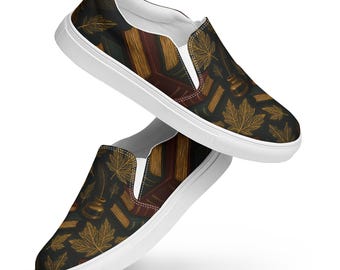 Dark Academia Shoes for Women, Bookish Slip-On Sneakers, Light Academia Loafers, Librarian Core Fashion, Bibliophile Book Lover Gift
