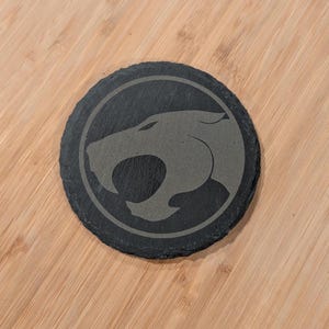 Thundercats 4&quot; Round Slate Coaster | Eye of Thundera, Lion-O, Mumm-Ra, Sword of Omens,