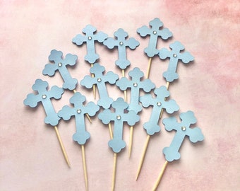 Christening Cupcake Toppers, Cross Cupcake Toppers, Baptism Cupcake Toppers, Holy Communion Cupcake Toppers