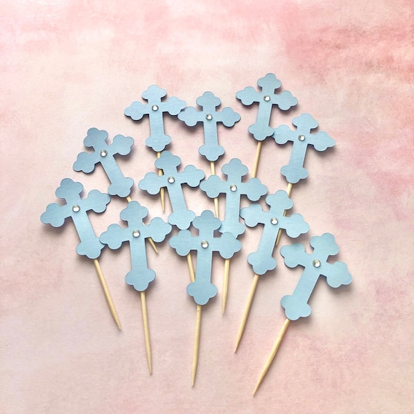 Christening Cupcake Toppers, Cross Cupcake Toppers, Baptism Cupcake Toppers, Holy Communion Cupcake Toppers