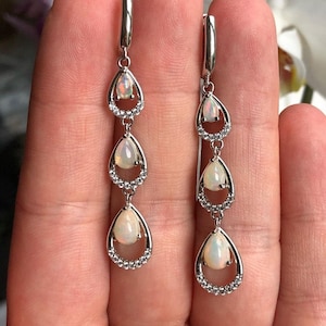 Natural Ethiopian Opal Earring, Multi Fire Opal, Birthstone Earring, 925 Sterling Silver, beautiful earring, Anniversary Gift, Gift For Her