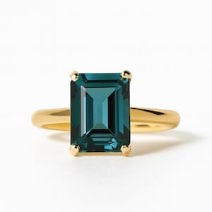 Sterling Silber Landon Blautopas Ring: Art Deco Verstellbares Band