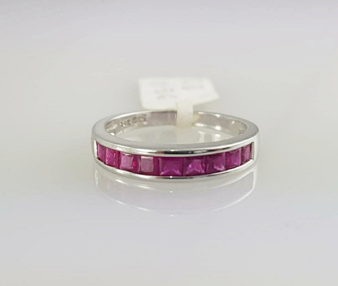 Natural Ruby Silver Ring/925 Sterling Silver Ring/square - Etsy UK