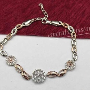 Handmade 18K Gold Plated Sterling Silver Bracelet: Art Deco Women&#39;s Jewelry