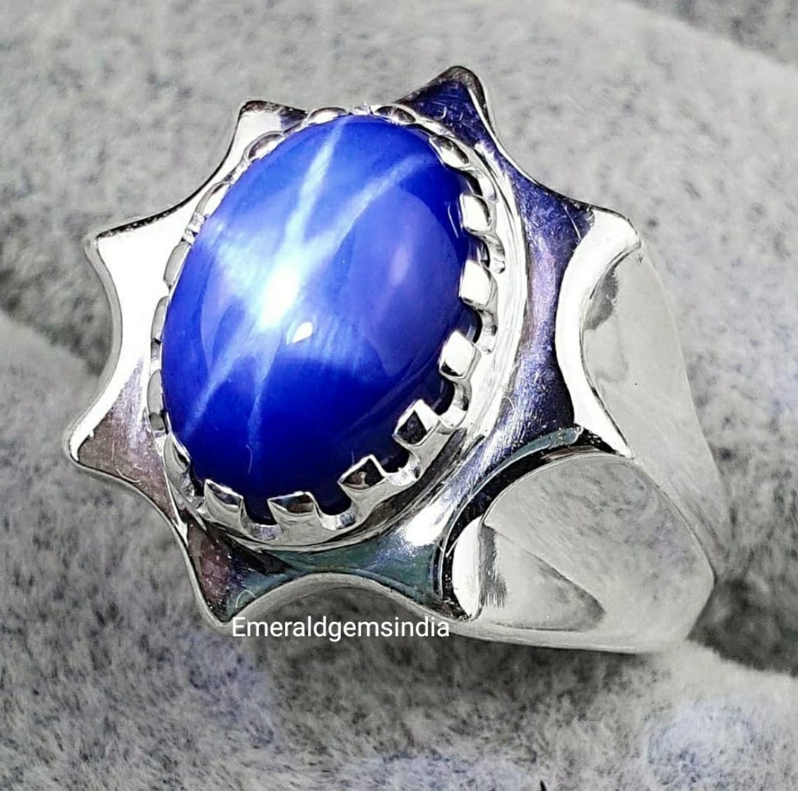 Blue Star Men's Ring 925 Sterling Silver Lindy Star Etsy UK
