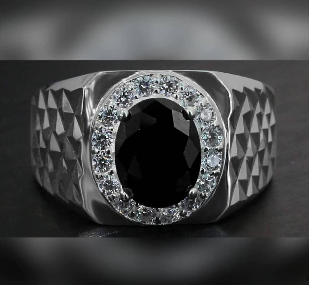 Black Onyx Men's Silver Ring