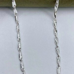 Sterling Silver Chain Necklace - Art Deco Style - Men&#39;s Jewelry