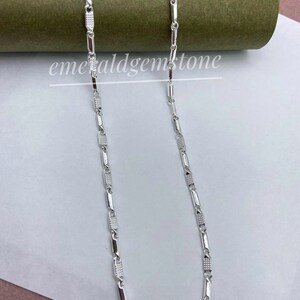 Handmade Sterling Silver Chain Necklace for Men - Art Deco Style