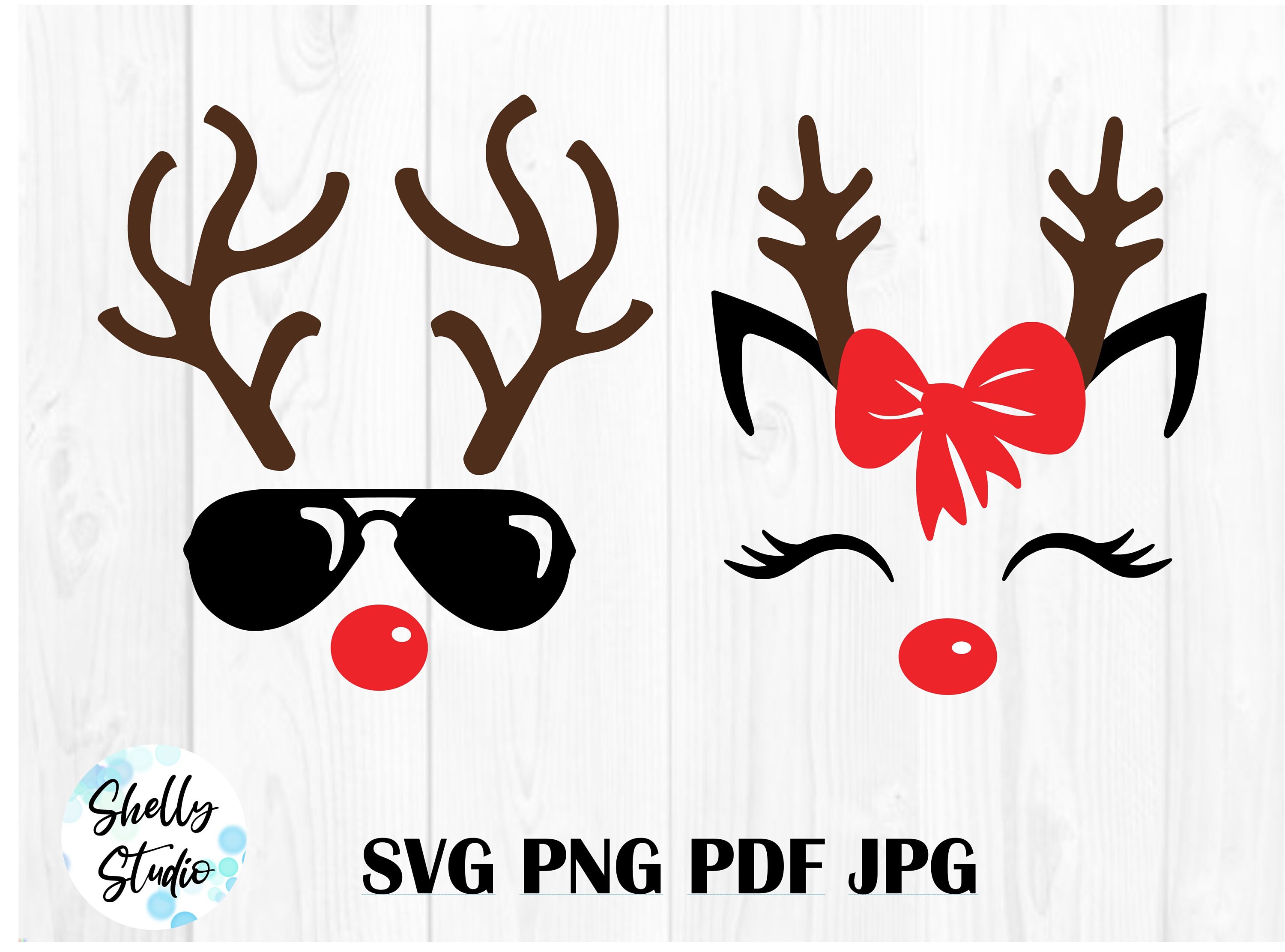 Download Reindeer Svg Girl Reindeer Svg Boy Reindeer Svg Christmas Etsy