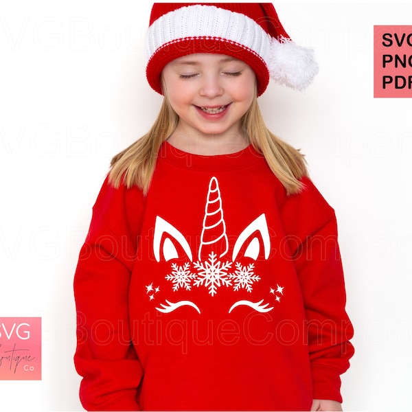 christmas unicorn svg, christmas kids svg, christmas shirt svg, baby christmas svg, snowflake svg, unicorn cricut files, unicorn silhouette