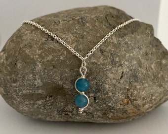 Aquamarine Pendant Sterling Silver, March Birthstone Necklace, March Birthday Gifts For Her, Blue Gemstone Necklace.