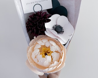 Paper Flower Bouquet - Paper Anniversary - Paper Gifts - Stemmed Paper Flowers - Gift Ideas