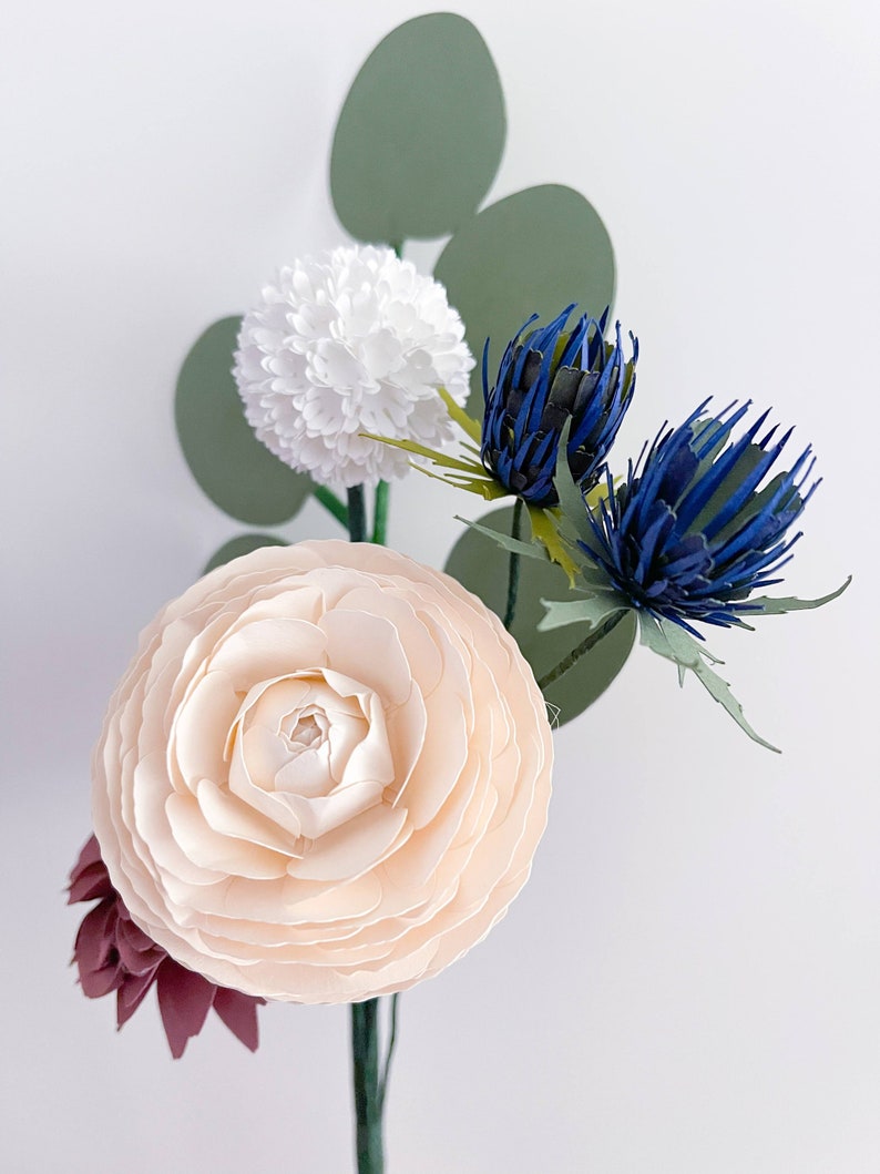 Paper Flower Bouquet Paper Anniversary Paper Gifts Stemmed Paper