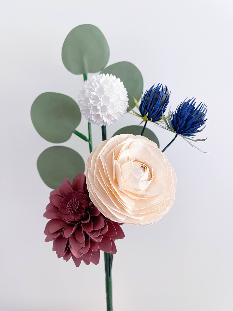 Paper Flower Bouquet Paper Anniversary Paper Gifts Stemmed Paper